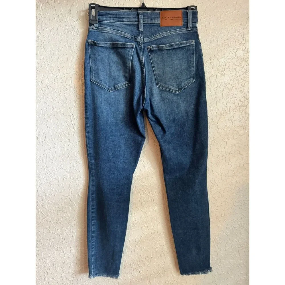 Lucky Brand Bridgette High Rise Skinny Jeans 6/28 Button Fly Ankle Women Denim - Picture 2 of 12